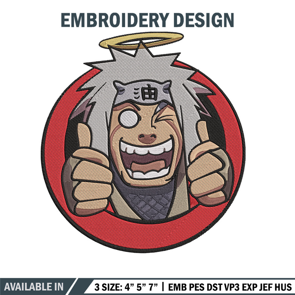 Jiraiya circle Embroidery Design, Naruto Embroidery, Embroidery File, Anime Embroidery, Anime shirt, Digital download.jpg