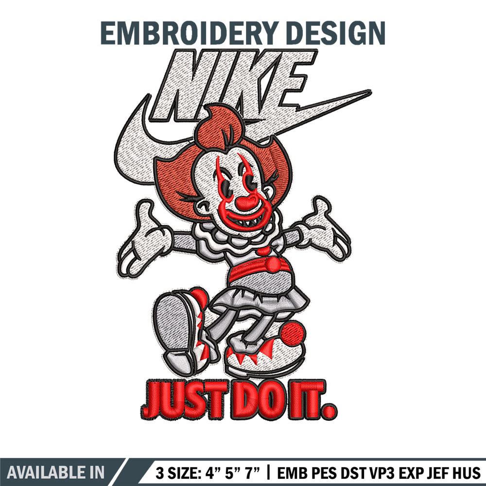 Just Do It Pennywise Embroidery design, Cartoon Embroidery, Nike design, Embroidery file, Nike logo. Instant download..jpg