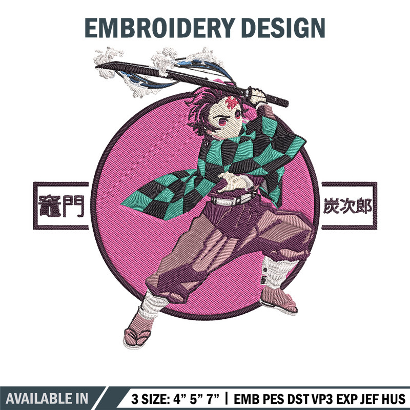 Kamado Tanjiro Embroidery Design, Demon slayer Embroidery,Embroidery File, Anime Embroidery,Anime shirt,Digital download.jpg