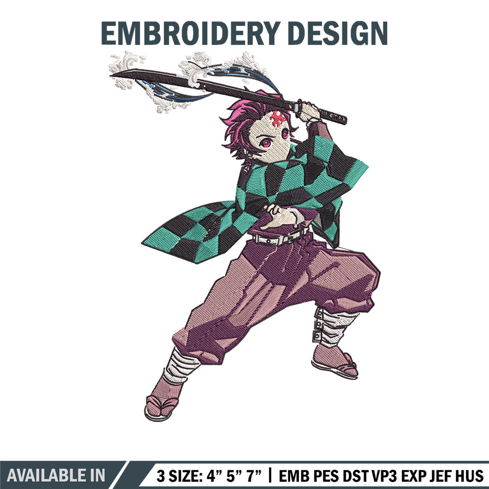 Kamado Tanjiro Embroidery Design, Demon slayer Embroidery,Embroidery File,Anime Embroidery,Anime shirt,Digital download.jpg