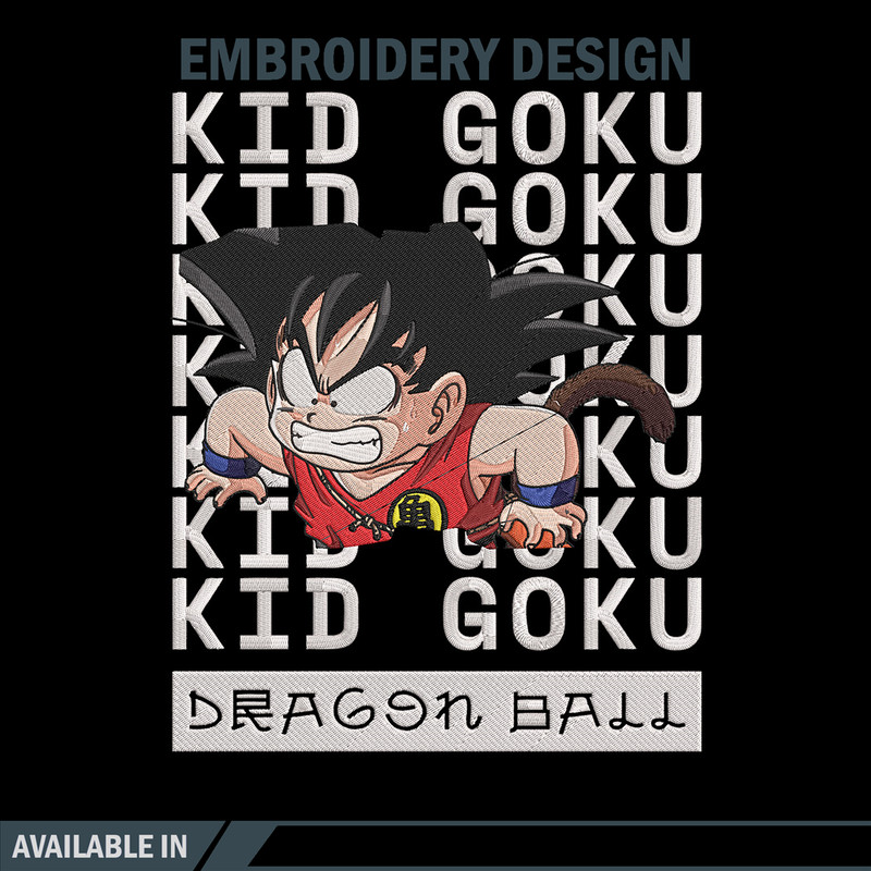 Kid goku Embroidery Design, Dragonball Embroidery, Embroidery File, Anime Embroidery, Anime shirt, Digital download.jpg