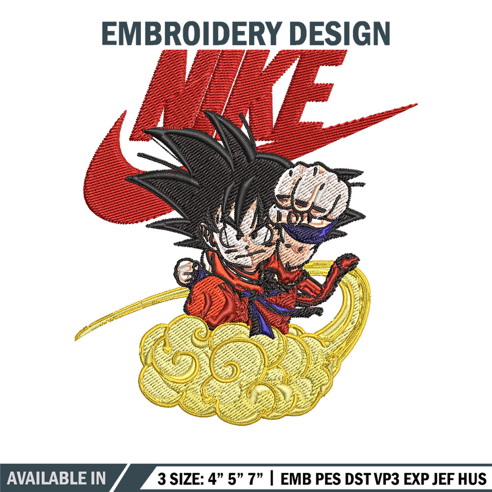 Kid Goku magic cloud Nike Embroidery design, Dragon ball Embroidery, Nike design, Embroidery file, Instant download..jpg