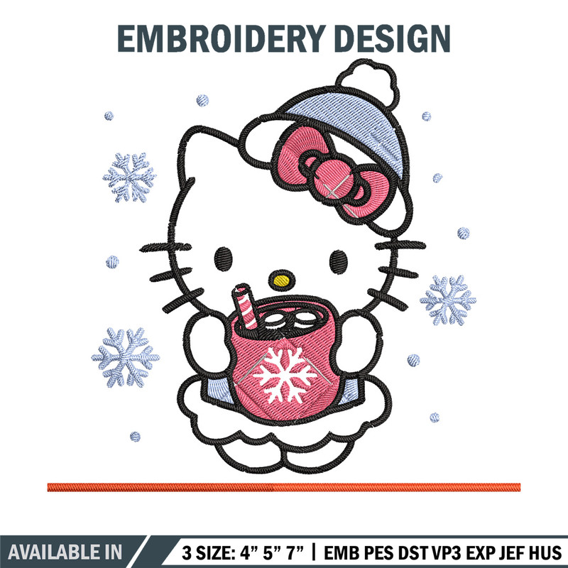 Kitty chrismas Embroidery Design, Hello kitty Embroidery, Embroidery File,Anime Embroidery, Anime shirt,Digital download.jpg