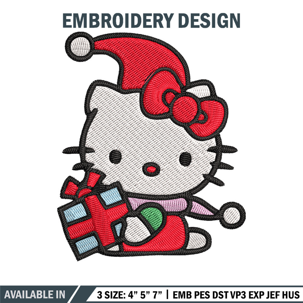 Kitty chrismas Embroidery Design, Kitty Embroidery, Embroidery File, Chrismas Embroidery, Anime shirt, Digital download.jpg
