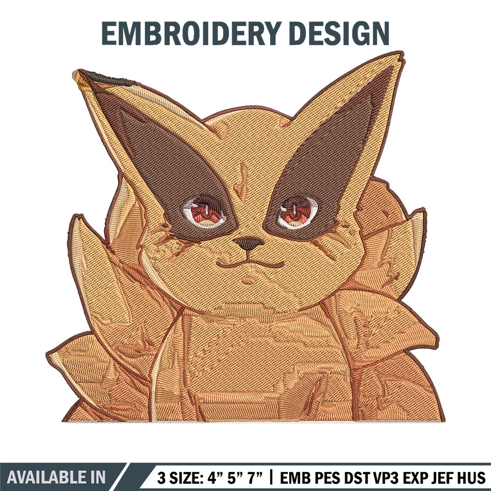 Kurama chibi Embroidery Design, Naruto Embroidery, Embroidery File, Anime Embroidery, Anime shirt, Digital download.jpg