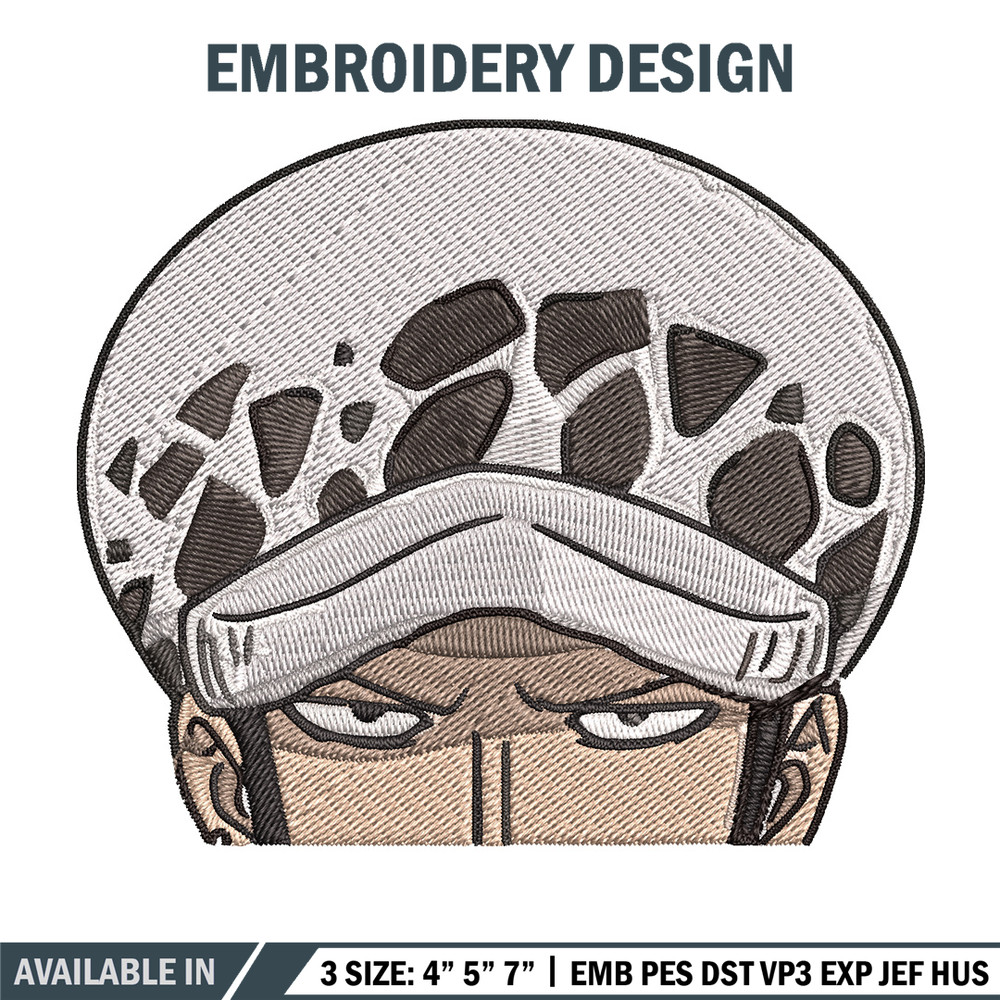 Law Peeker Embroidery Design, One piece Embroidery, Embroidery File, Anime Embroidery, Anime shirt, Digital download.jpg