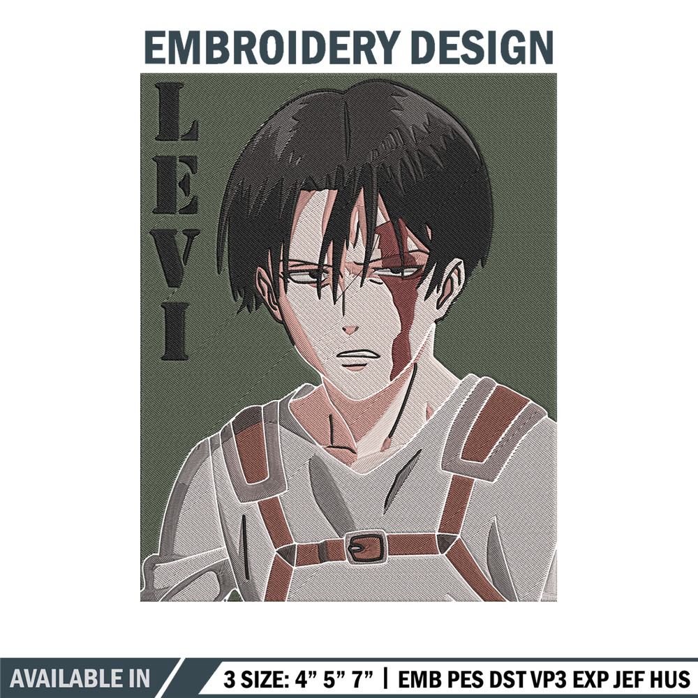Levi poster Embroidery Design, Aot Embroidery, Embroidery File, Anime Embroidery, Anime shirt, Digital download..jpg