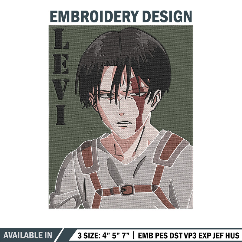 Levi poster Embroidery Design, Aot Embroidery, Embroidery File, Anime Embroidery, Anime shirt, Digital download..jpg