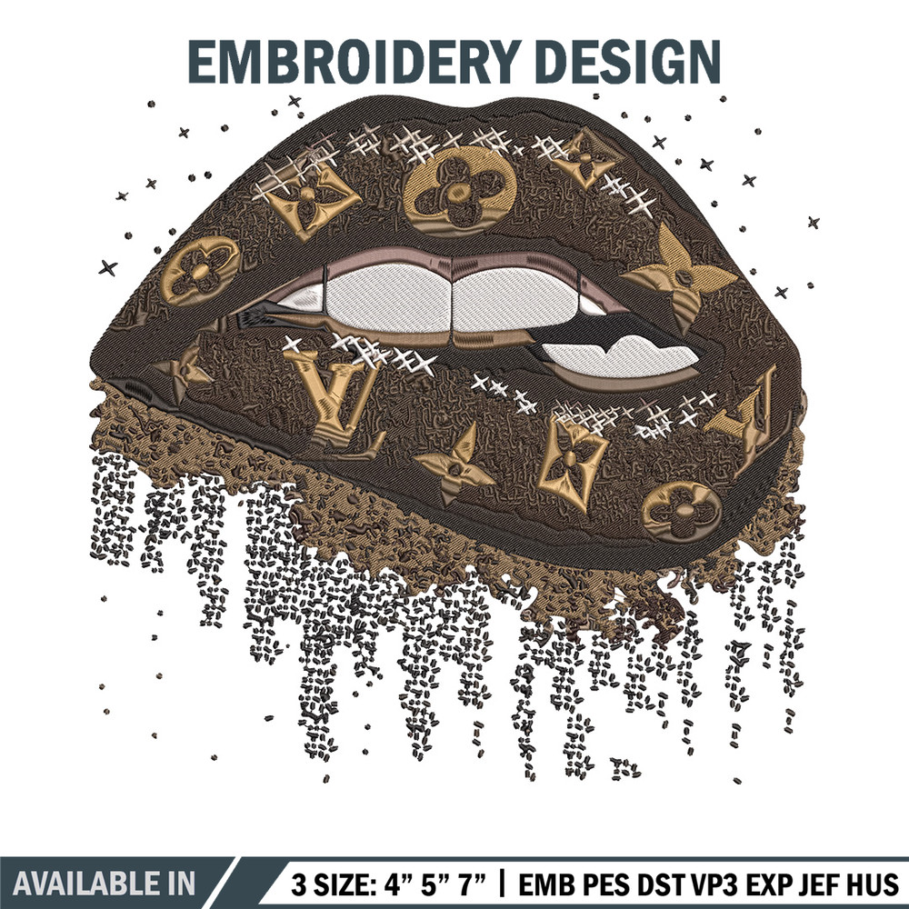 LV lips Embroidery Design, Logo Embroidery, Embroidery File, LV Embroidery, Anime shirt, Digital download.jpg