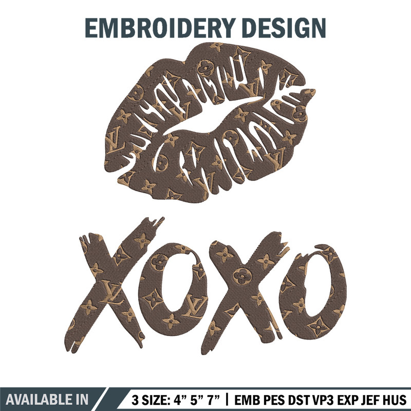 Lv lips xoxo Embroidery Design, Lv Embroidery, Embroidery File, Anime Embroidery, Anime shirt, Digital download..jpg
