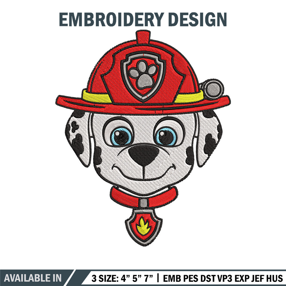 Marshall dog Embroidery Design, Paw patrol Embroidery, Embroidery File, Anime Embroidery, Anime shirt, Digital download.jpg