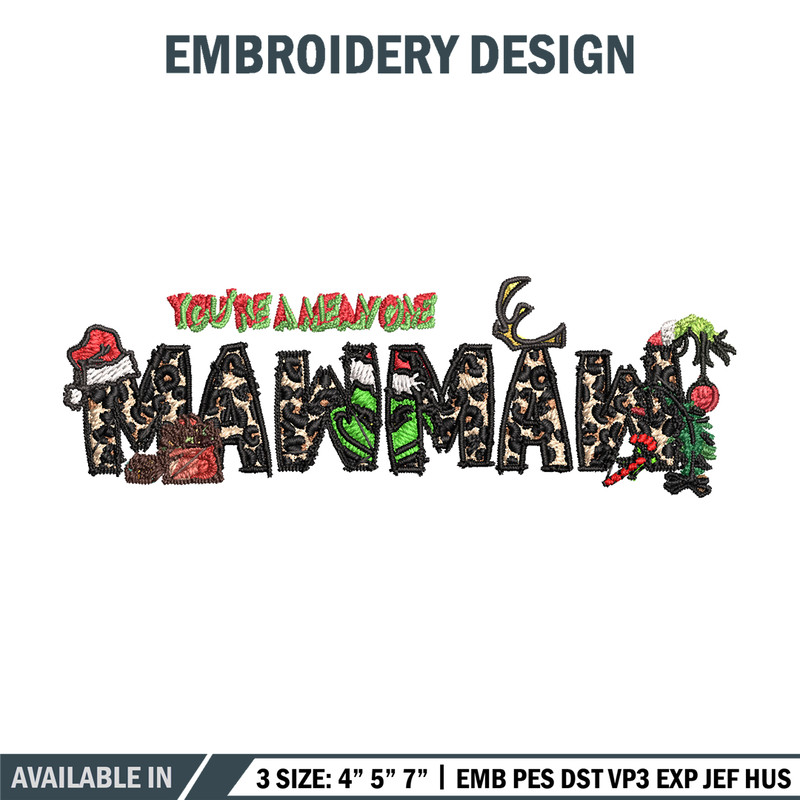 Maw Maw Ginch Christmas Embroidery design, Grinch Christmas Embroidery, Grinch design, Embroidery file, Digital download.jpg
