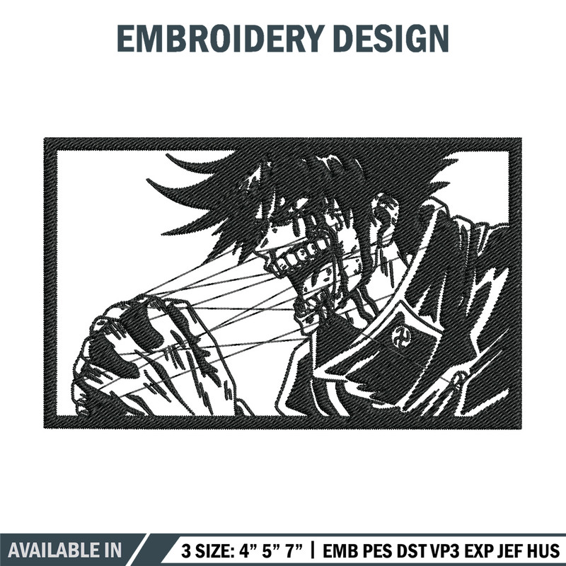 Megumi rectangle Embroidery Design, Jujutsu Embroidery, Embroidery File, Anime Embroidery, Anime shirt, Digital download.jpg