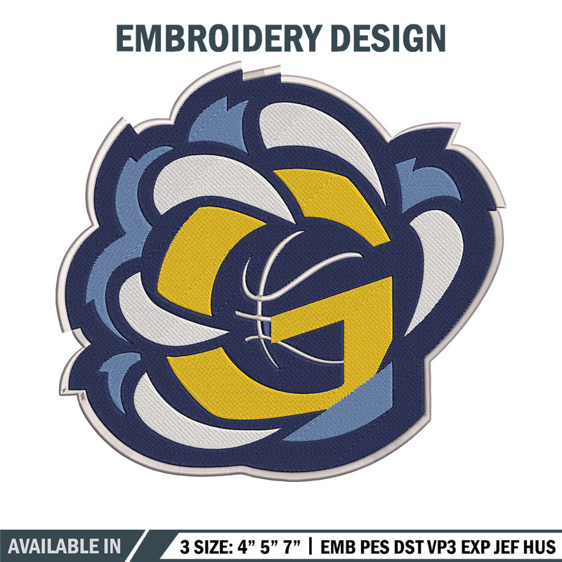 Memphis Grizzlies design embroidery design, NBA embroidery, Sport embroidery, Embroidery design,Logo sport embroidery.jpg