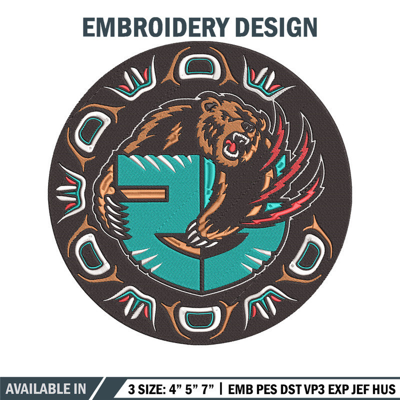 Memphis Grizzlies design embroidery design, NBA embroidery,Sport embroidery,Embroidery design, Logo sport embroidery.jpg