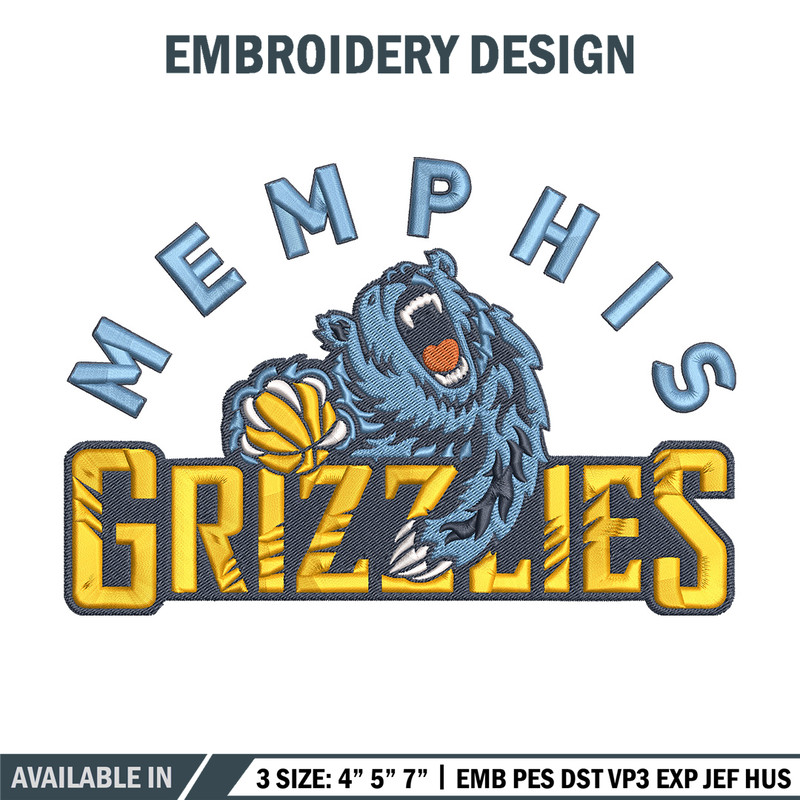 Memphis Grizzlies logo embroidery design, NBA embroidery,Sport embroidery,Embroidery design, Logo sport embroidery..jpg