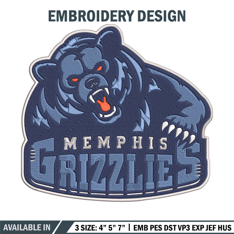 Memphis Grizzlies logo embroidery design,NBA embroidery, Sport embroidery,Embroidery design, Logo sport embroidery.jpg