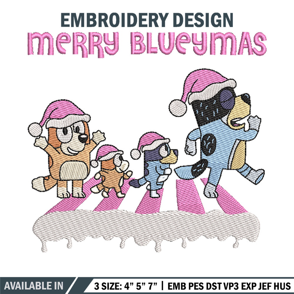 Merry blueymas embroidery design, Bluey embroidery, Chrismas design, Embroidery file, Embroidery shirt, Digital download.jpg
