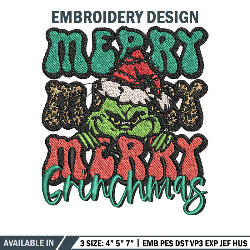 Merry Christmas Grinch Embroidery design, Grinch christmas Embroidery, Embroidery File, logo design, Instant download..jpg