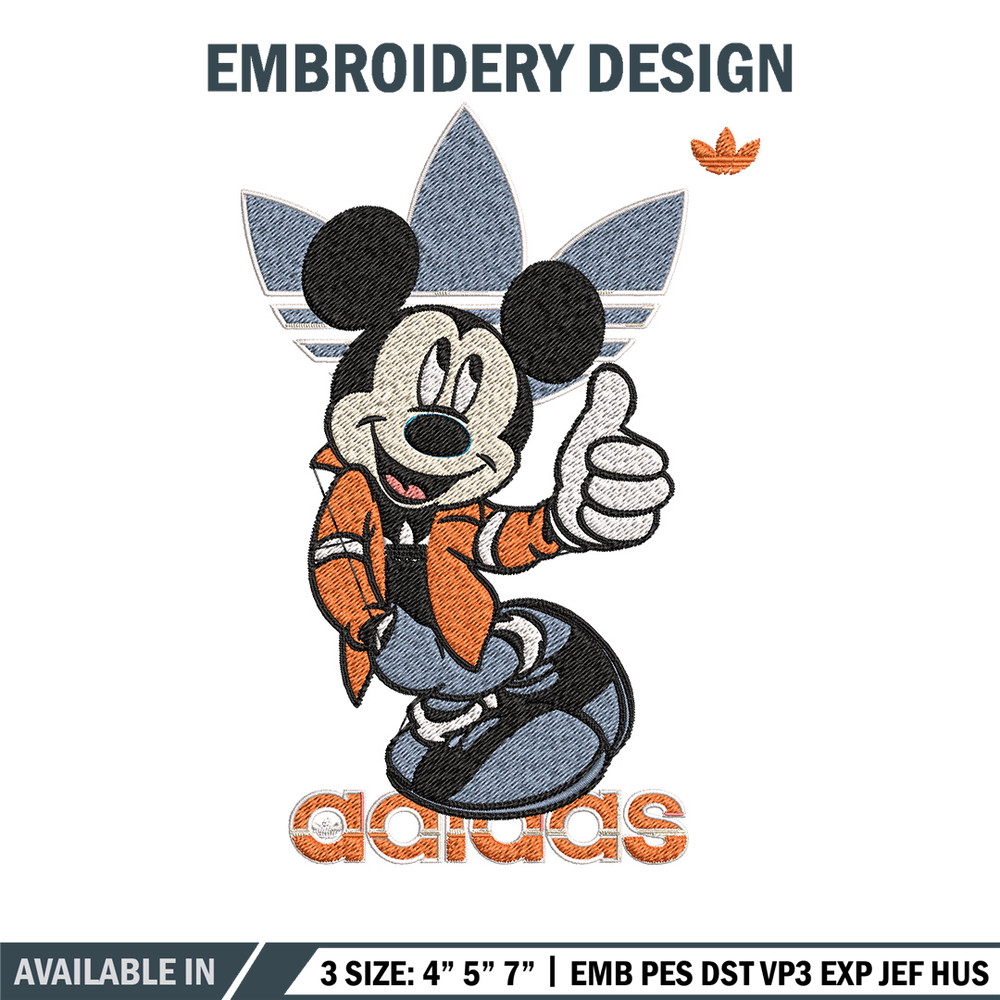 Mickey adidas Embroidery Design, Adidas Embroidery, Brand Embroidery, Embroidery File, Logo shirt, Digital download.jpg
