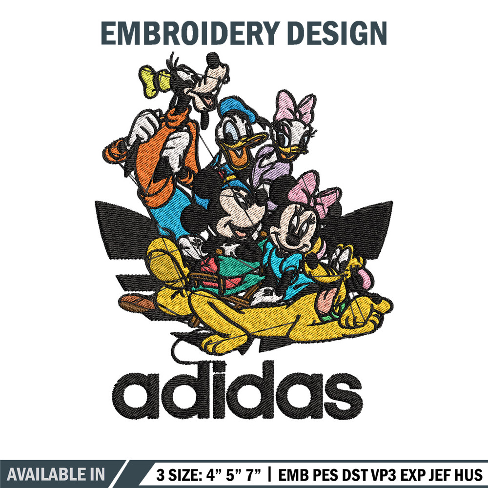 Mickey friends Embroidery Design, Adidas Embroidery, Brand Embroidery, Embroidery File,Logo shirt,Digital download.jpg
