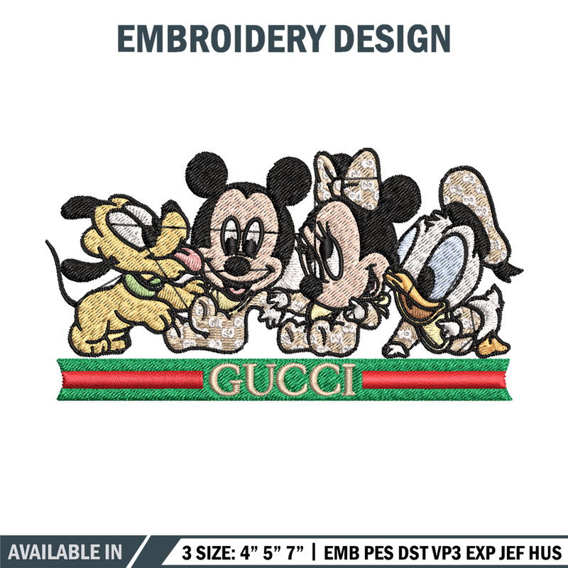 Mickey friends Embroidery Design, Gucci Embroidery, Embroidery File, Logo shirt, Sport Embroidery, Digital download.jpg