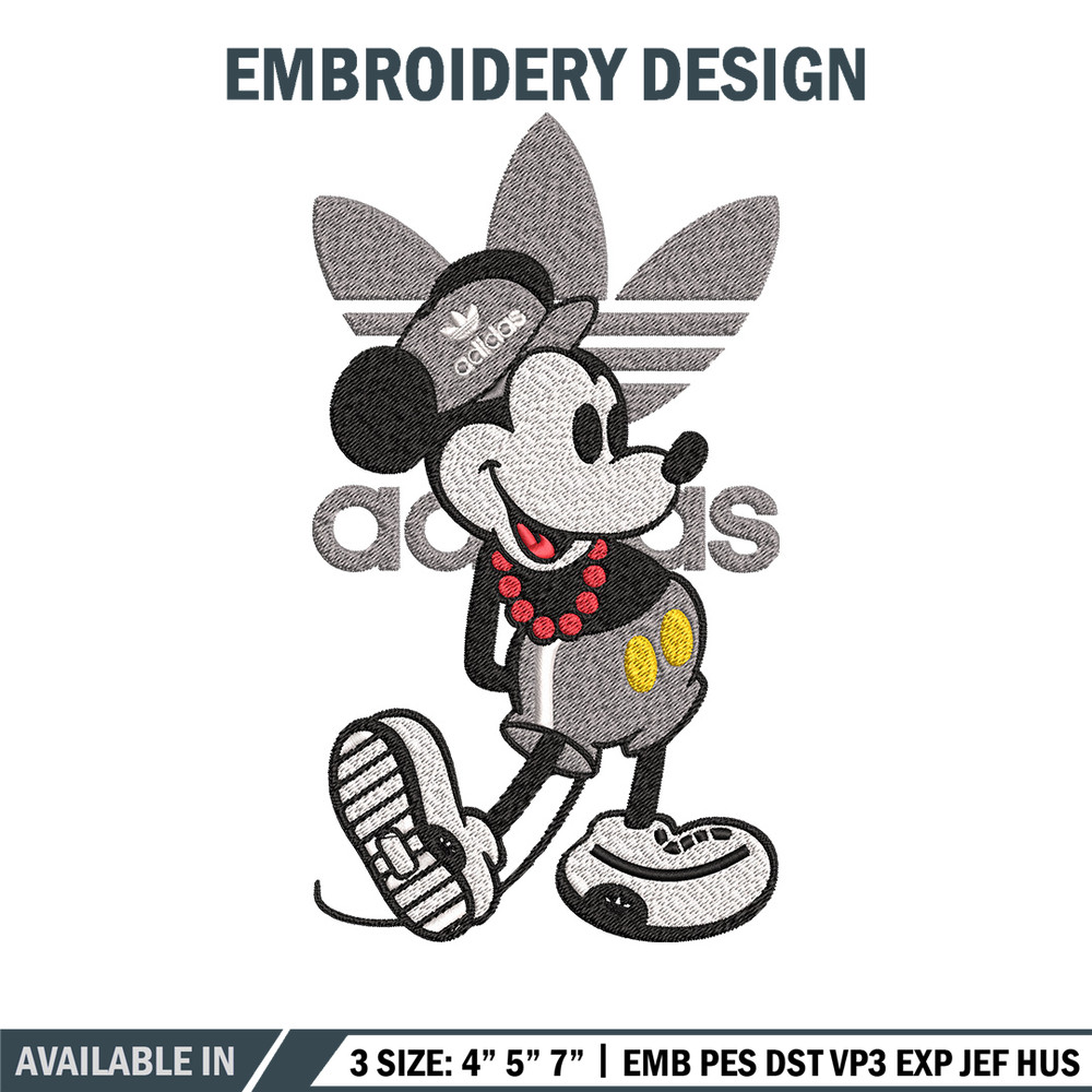 Mickey grey adidas Embroidery Design, Adidas Embroidery, Brand Embroidery, Embroidery File, Logo shirt, Digital download.jpg