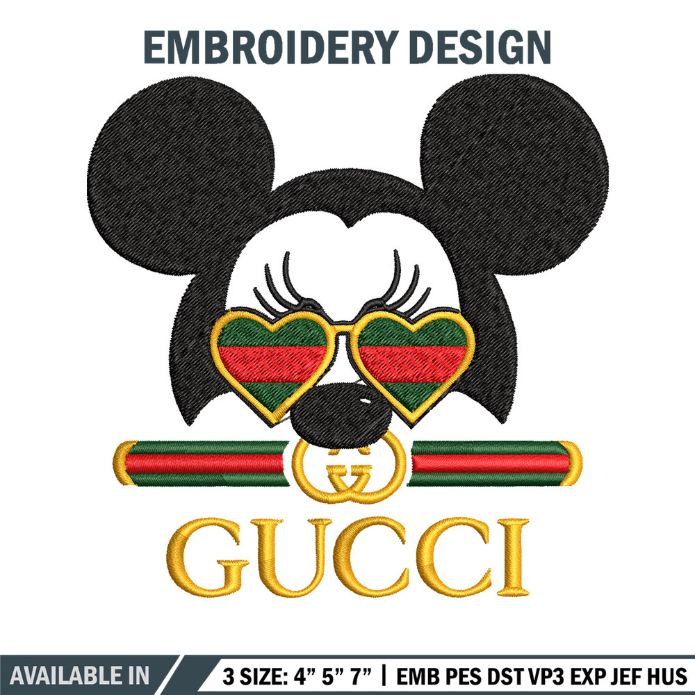 Mickey head gucci Embroidery Design, Gucci Embroidery, Brand Embroidery, Logo shirt, Embroidery File, Digital download.jpg