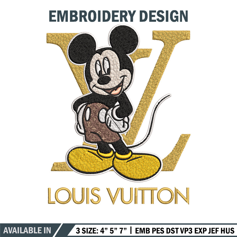 Mickey logo lv Embroidery Design, Lv Embroidery, Embroidery File, Brand Embroidery, Logo shirt, Digital download.jpg