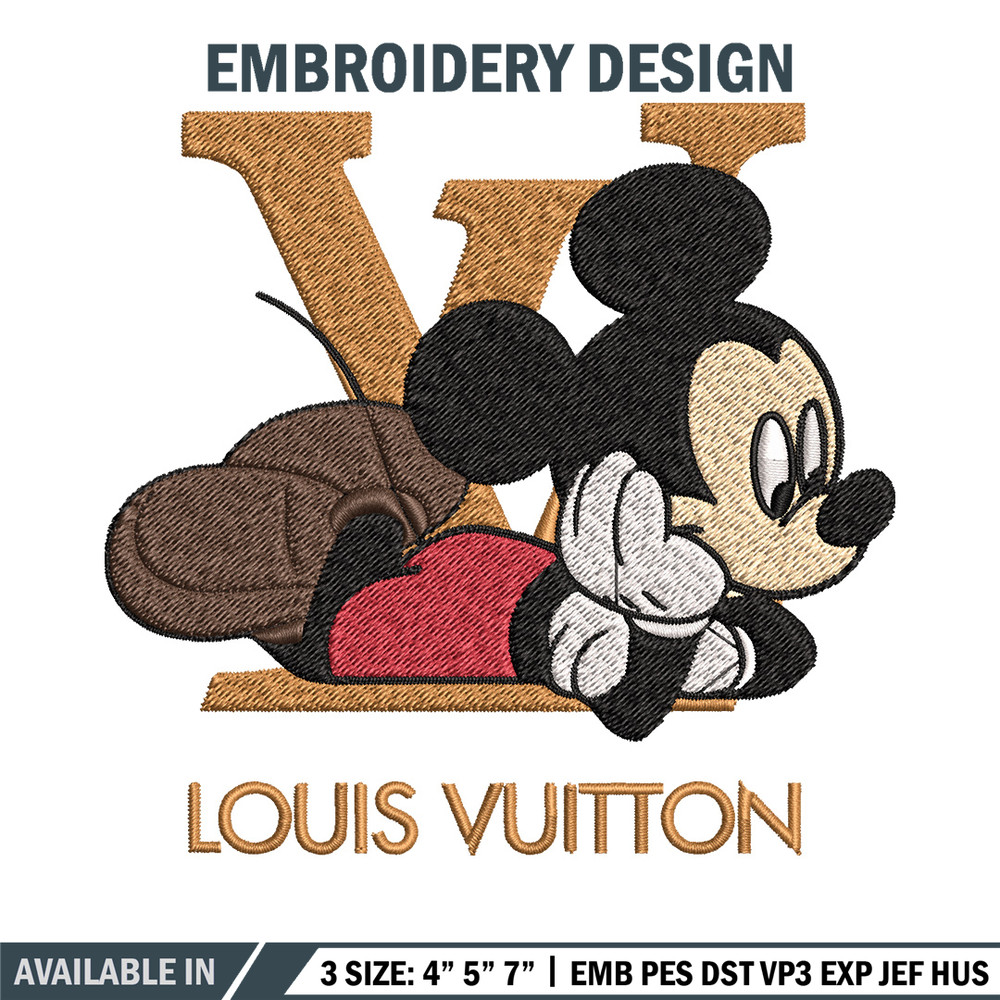 Mickey louis vuitton Embroidery Design, Lv Embroidery, Embroidery File, Brand Embroidery, Logo shirt, Digital download.jpg