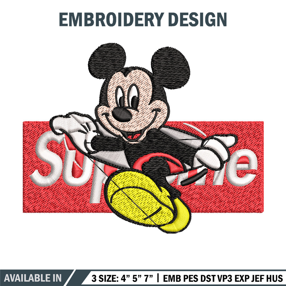 Mickey Mouse Supreme Embroidery design, Disney Embroidery, Embroidery File, Disney design, logo shirt, Digital download..jpg