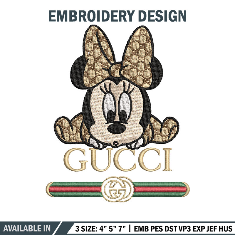 Minnie baby gucci Embroidery Design,Gucci Embroidery, Embroidery File, Logo shirt, Sport Embroidery, Digital download.jpg
