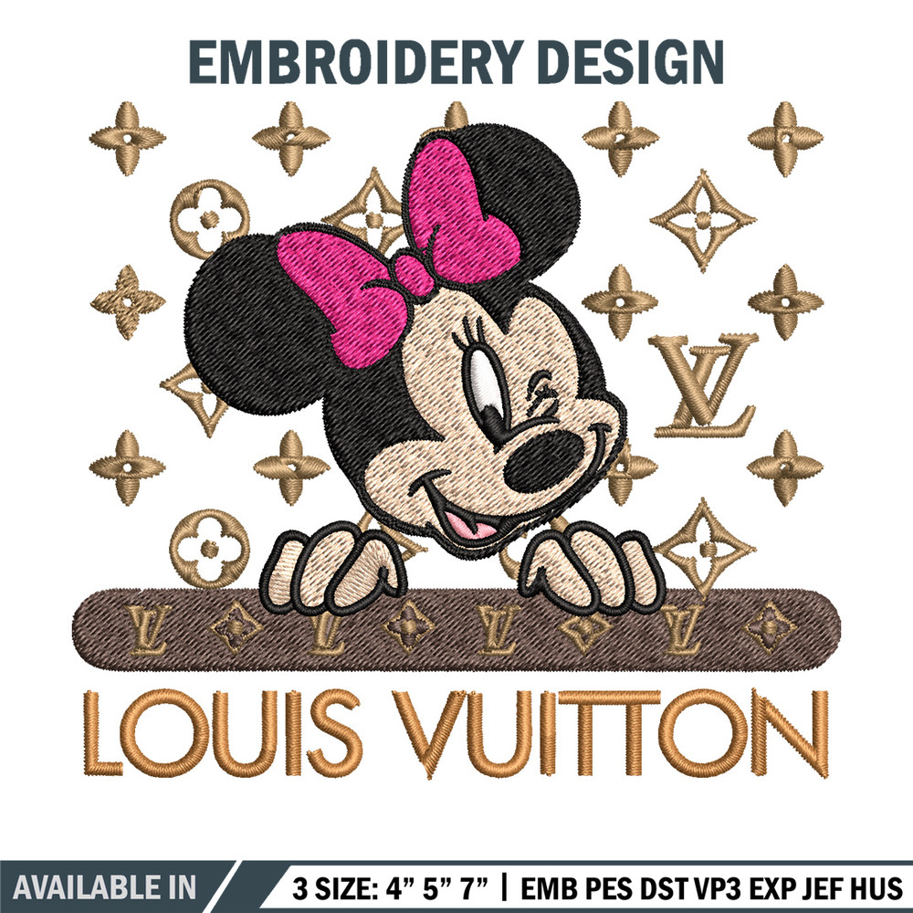 Minnie louis vuitton Embroidery Design, Lv Embroidery, Brand Embroidery, Logo shirt, Embroidery File, Digital download.jpg