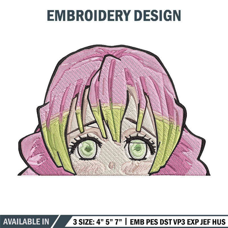 Mitsuri Peeker Embroidery Design, Demon slayer Embroidery, Embroidery File, Anime Embroidery, Digital download.jpg