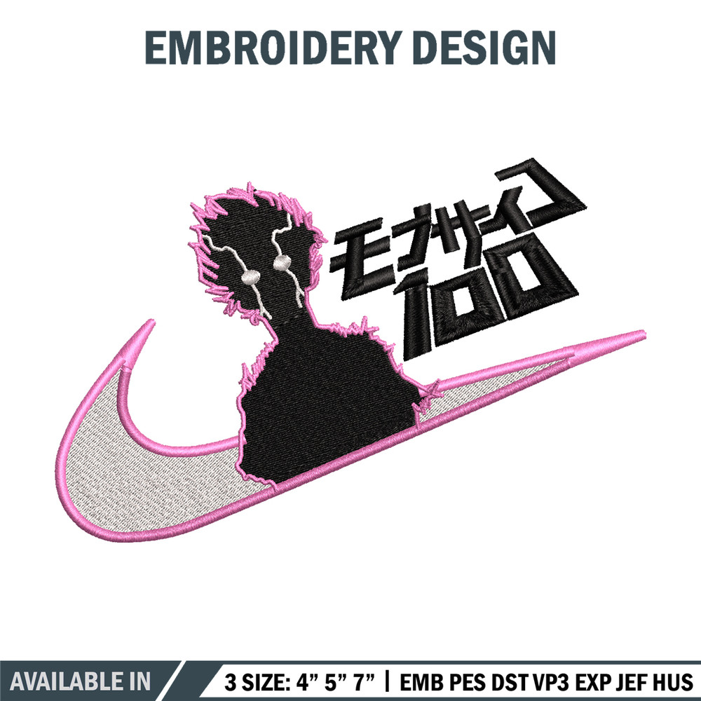 Mob Psycho Nike embroidery design, Mob Psycho 100 embroidery, Nike design, anime design, anime shirt, Digital download.jpg