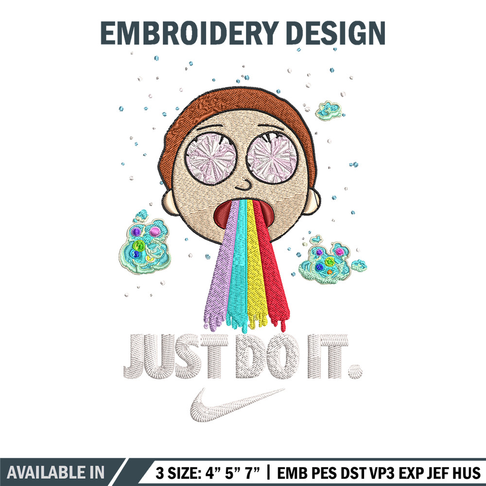 Morty Smith Just Rick It Embroidery design, Cartoon Embroidery, Logo Nike design, Embroidery file, Instant download..jpg