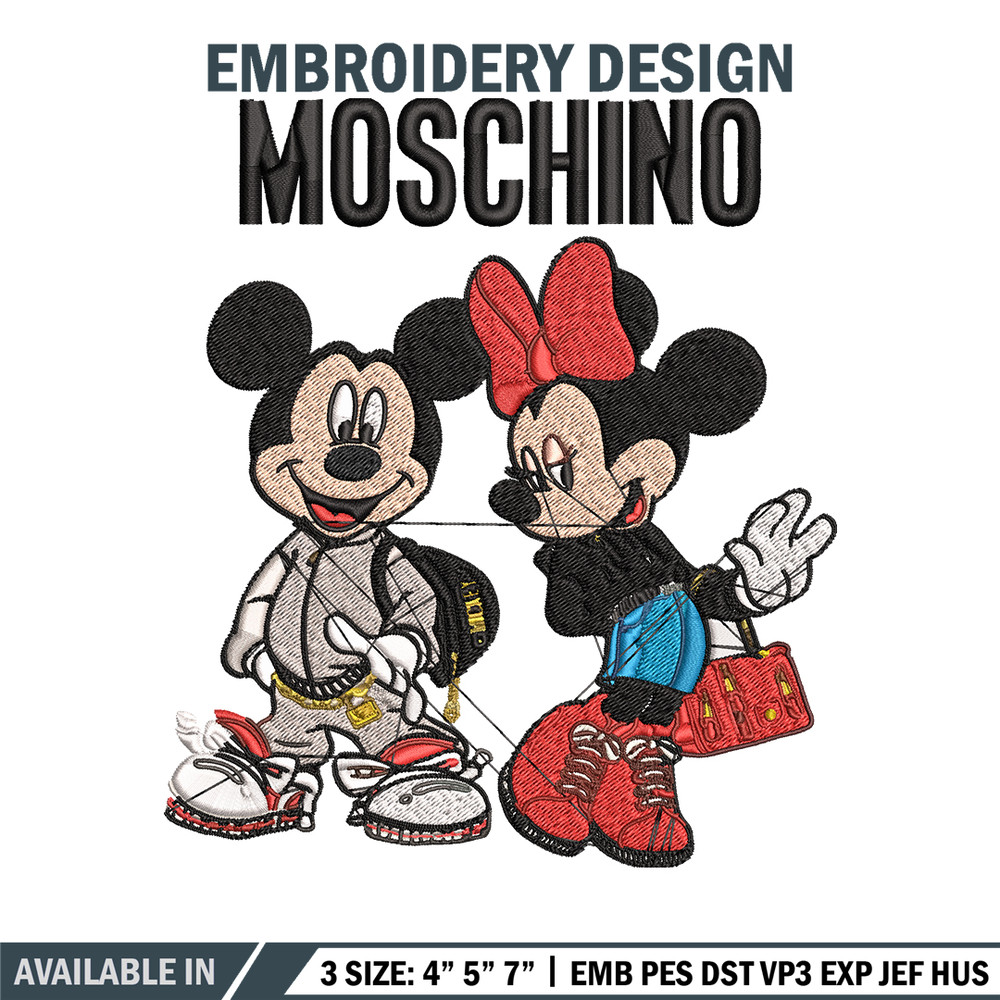 Moschino Mickey and Minnie mouse Embroidery design, Disney Embroidery, cartoon design, Embroidery File, Digital download.jpg