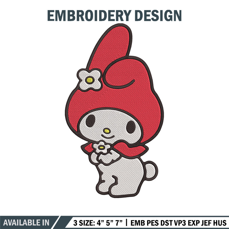 My Melody Embroidery Design, Hello kitty Embroidery, Embroidery File, Anime Embroidery, Anime shirt, Digital download.jpg