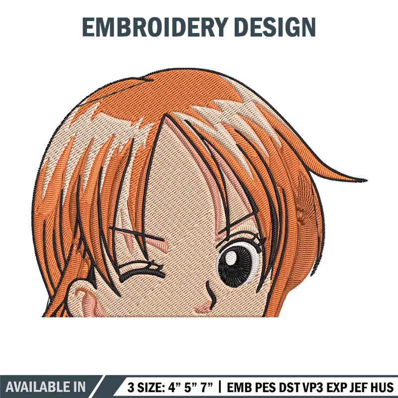 Nami Peeker Embroidery Design, One piece Embroidery, Embroidery File, Anime Embroidery, Anime shirt, Digital download.jpg