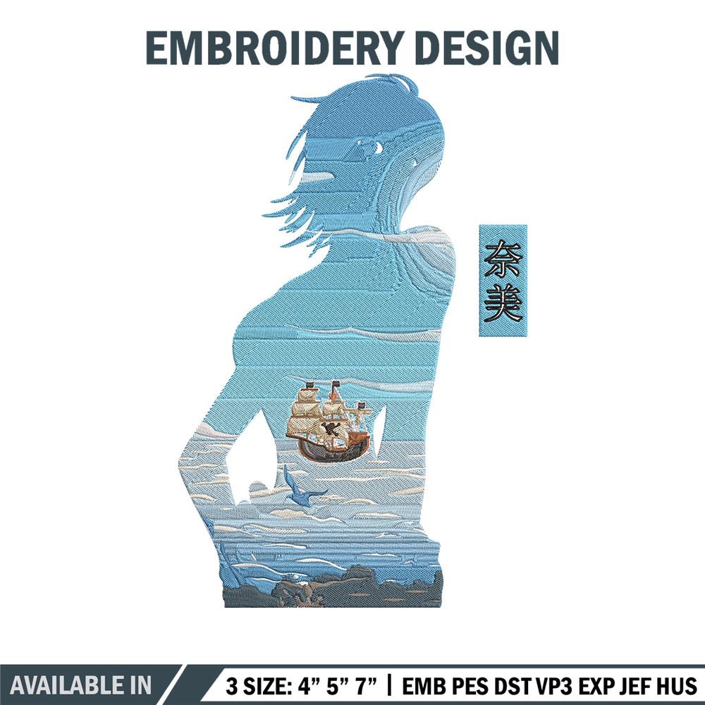 Nami poster Embroidery Design, One piece Embroidery, Embroidery File, Anime Embroidery, Anime shirt, Digital download.jpg