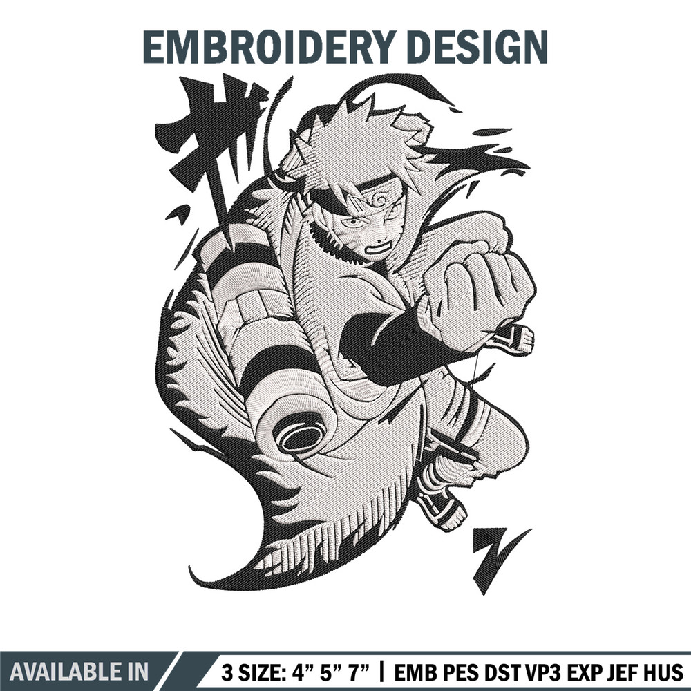 Naruto black white Embroidery Design, Naruto Embroidery, Embroidery File, Anime Embroidery, Anime shirt,Digital download.jpg