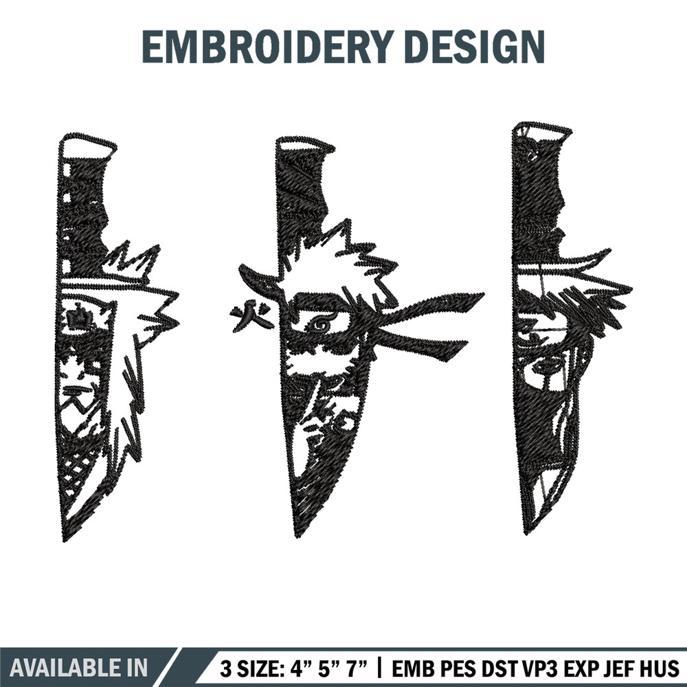 Naruto Character In Knife Embroidery design, Naruto Embroidery, anime design, Embroidery File, Instant download..jpg