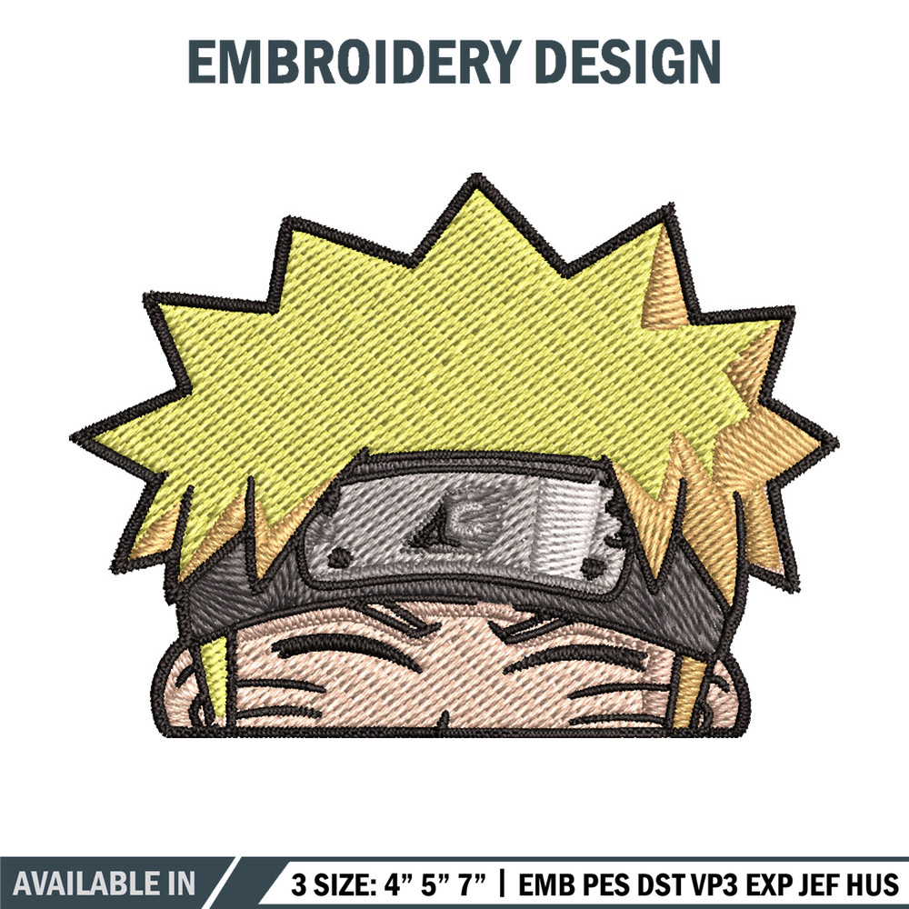 Naruto Peeker Embroidery Design, Naruto Embroidery, Embroidery File, Anime Embroidery, Anime shirt, Digital download.jpg