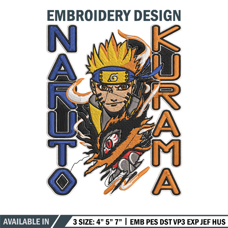 Naruto Poster Embroidery Design, Naruto Embroidery, Embroidery File, Anime Embroidery, Anime shirt,Digital download..jpg