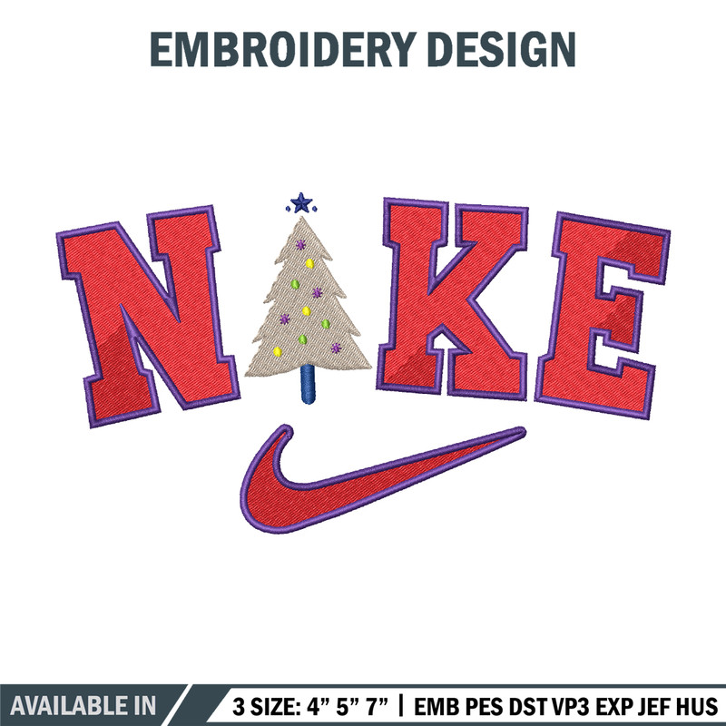 Nike christmas embroidery design, Logo embroidery, Nike design, Embroidery file, logo shirt, Instant download.jpg