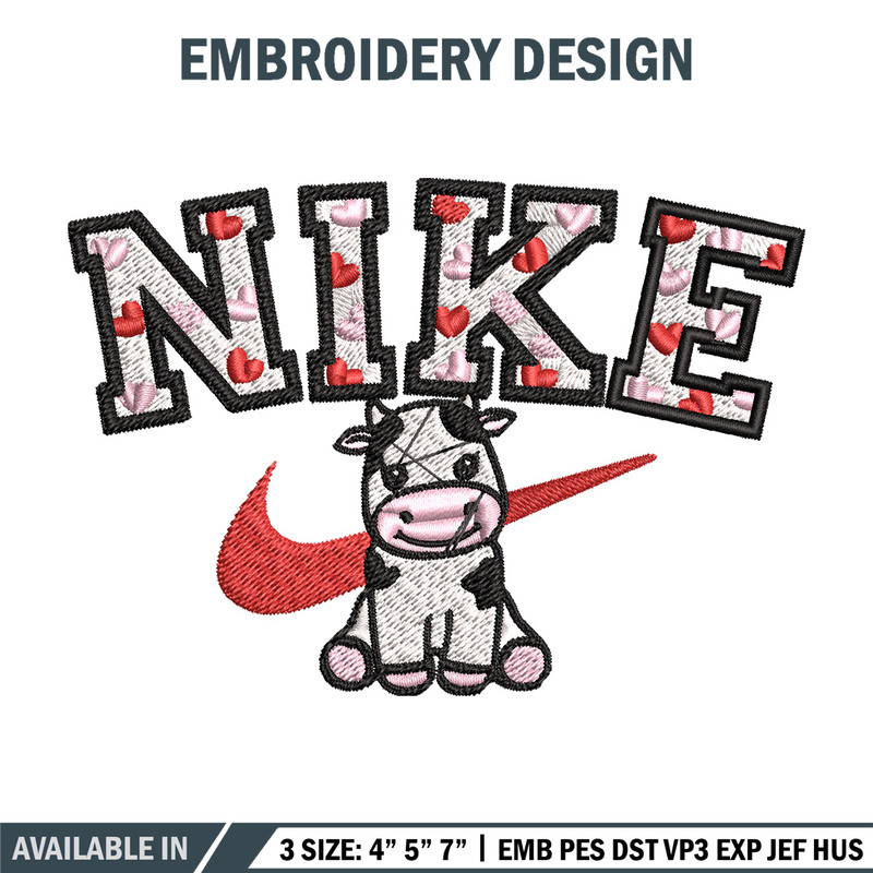 Nike cute cow Embroidery Design, Brand Embroidery, Nike Embroidery, Embroidery File, Logo shirt, Digital download.jpg