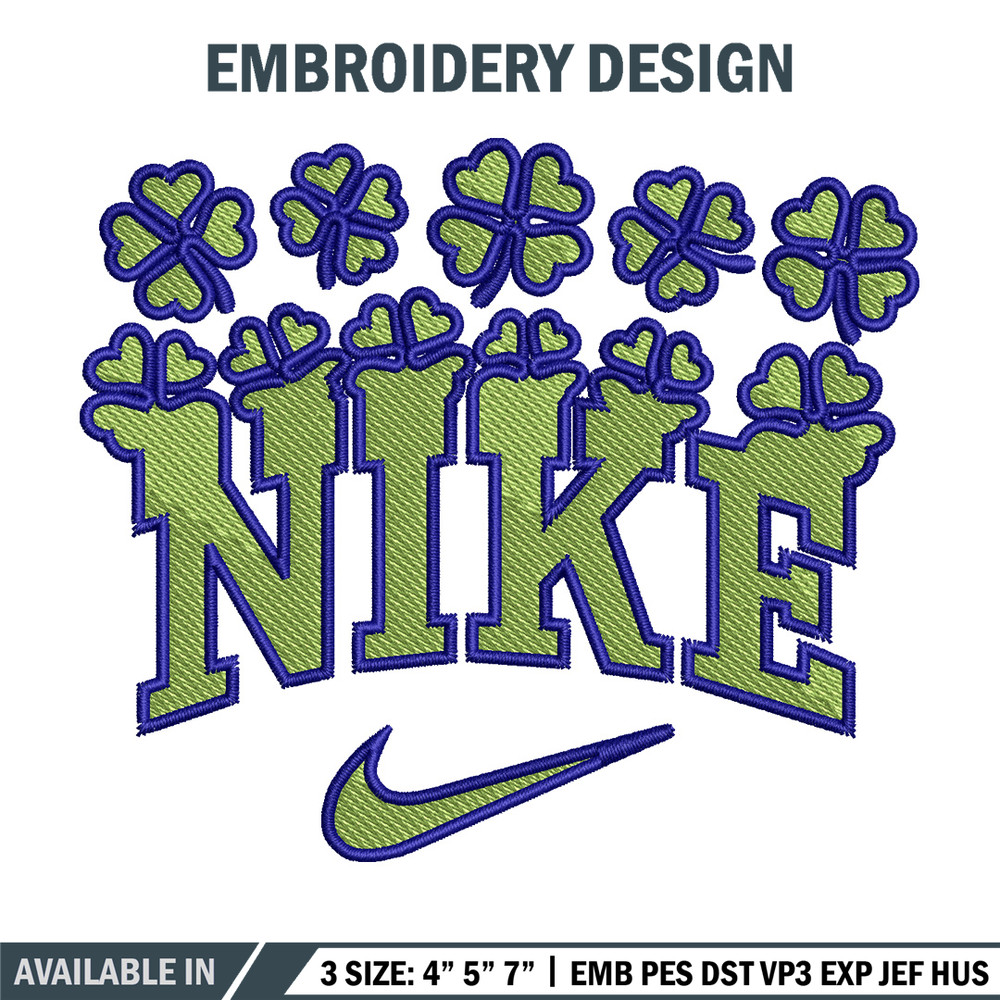 Nike flower green embroidery design, Flower embroidery, Nike design, Embroidery shirt, Embroidery file, Digital download.jpg
