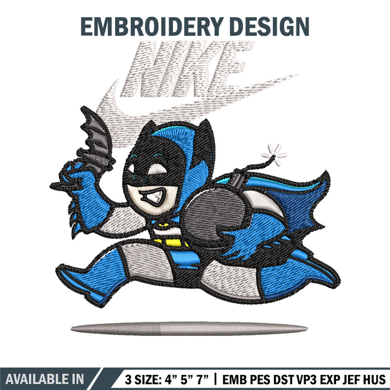 Nike Funny Batman Embroidery design, Batman cartoon Embroidery, Nike design, Embroidery file, Instant download..jpg