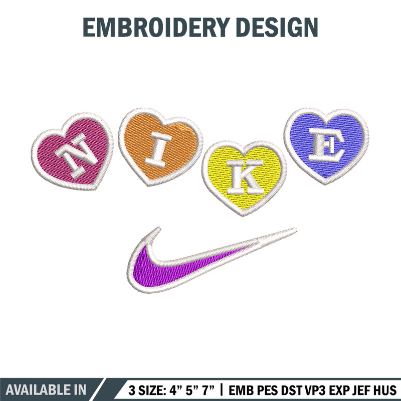 Nike heart embroidery design, Logo embroidery, Nike design, Embroidery shirt, Embroidery file, Digital download.jpg