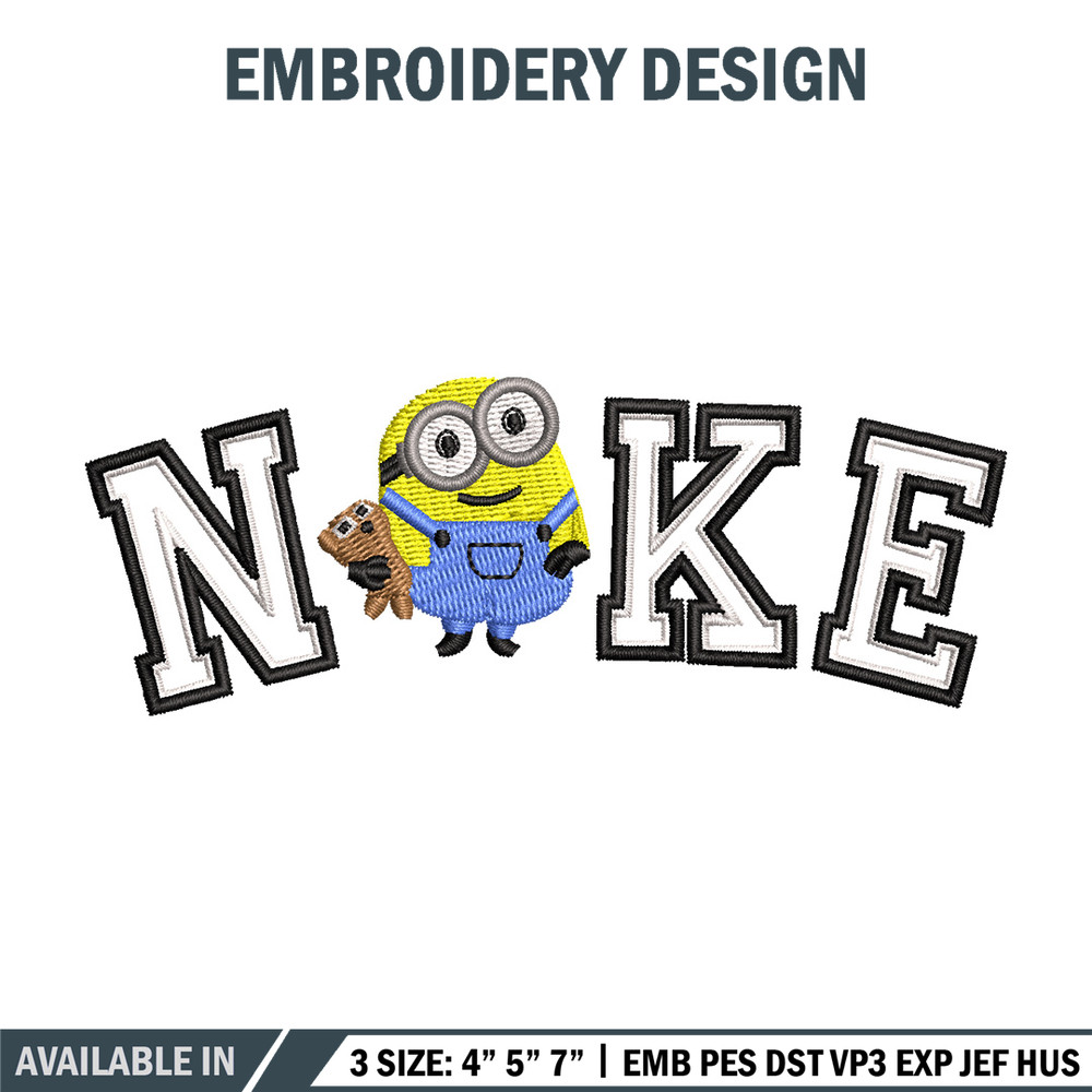 Nike minion embroidery design, Minion embroidery, Nike design, Embroidery shirt, Embroidery file, Digital download.jpg
